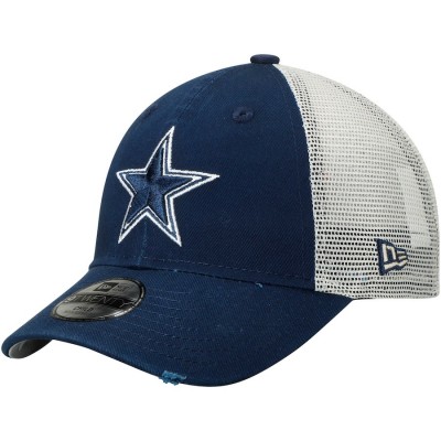 Preschool Dallas Cowboys New Era Navy/Natural Stated Back Trucker 9TWENTY Adjustable Snapback Hat 3043778